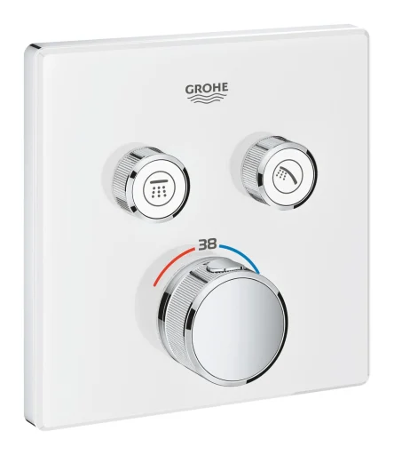Grohe Grohtherm SmartControl brusebatteri, 2 udtag, hvid