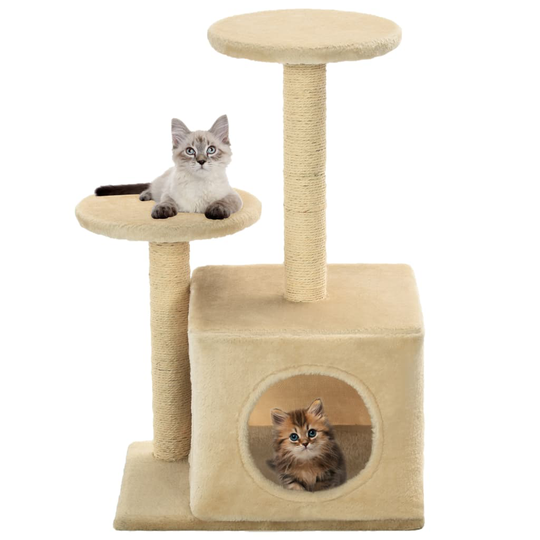vidaXL kradsetræ til katte med sisal-kradsestolper 60 cm beige