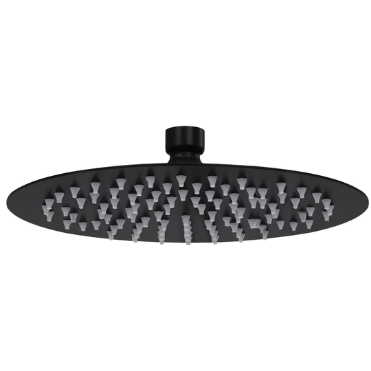 vidaXL regnbrusehoved 20 cm rund rustfrit stål sort