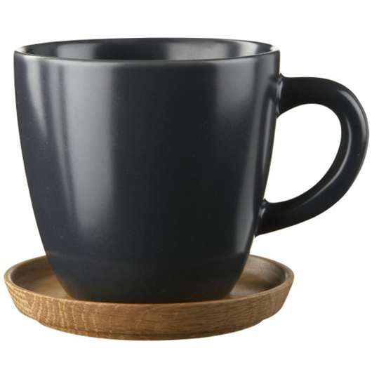 Höganäs Keramik Kaffekop 33 cl. inkl. træ underkop