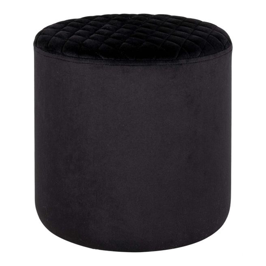 Rund puf i sort velour HN1207 - 1501109