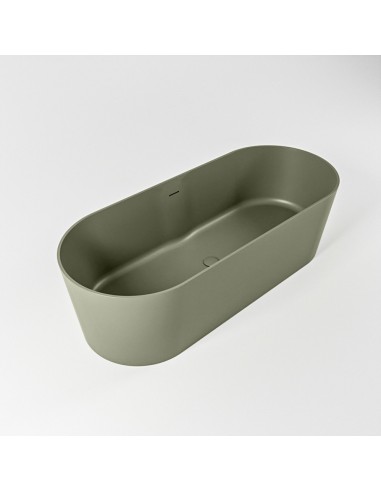 NOBLE fritstående badekar 180 x 75 cm Solid surface - Armygrøn