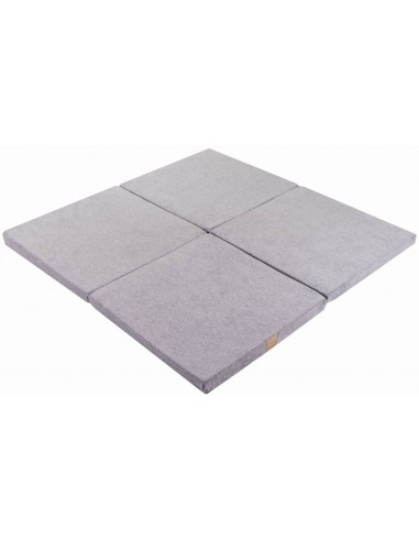 Square legemåtte i velour 120 x 120 cm - Lysegrå