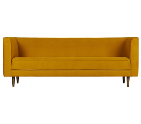 Moderne 3-personers sofa i velour 220 x 82 cm - Okker