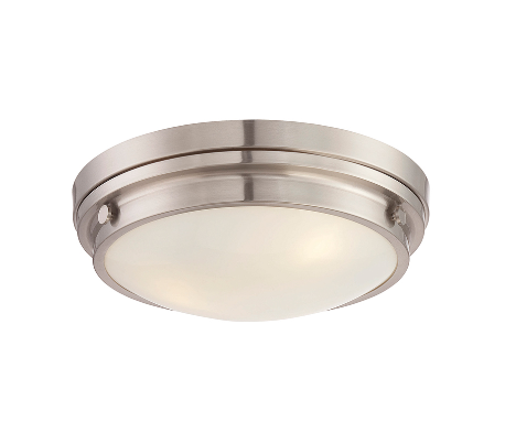 Lucerne 2 Plafond Ø38 cm - Satineret nikkel/Opalhvid