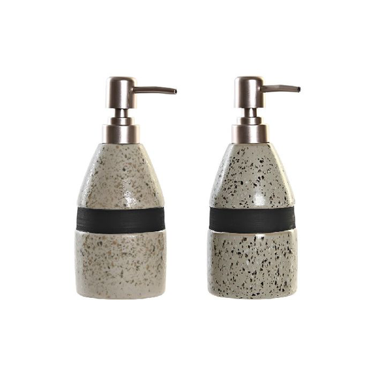 Sæbedispenser DKD Home Decor Stentøj 480 ml (7,5 x 7,5 x 19 cm) (9 x 7,5 x 19 cm) (2 enheder)