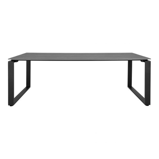 Havebord Havebord med bordplade i grå nonwood og sorte ben 210x100 cm - 7501022
