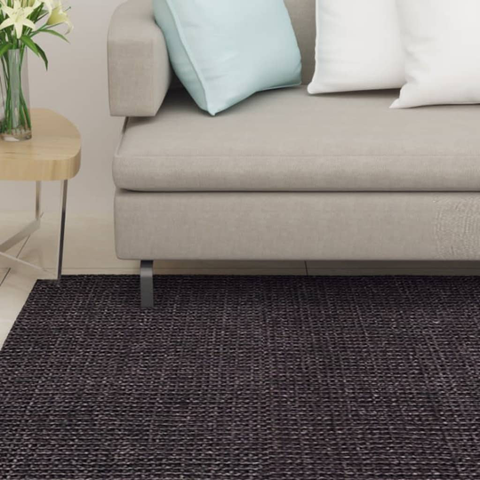 vidaXL gulvtæppe 100x250 cm naturlig sisal sort