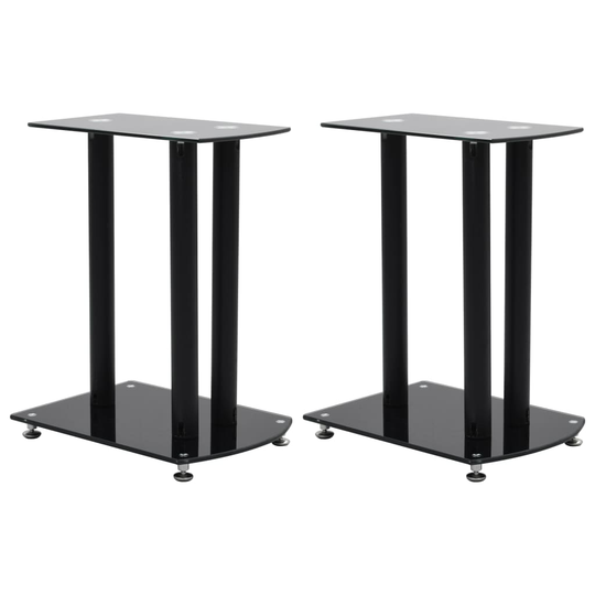 vidaXL højtalerstativ 2 stk. aluminium sort sikkerhedsglas