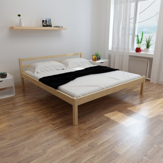 vidaXL seng med madras i memoryskum massivt fyrretræ 180 x 200 cm hvid