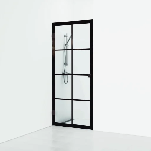 180° Rista Skærmvæg Lige 88x200 Sort Mat/Klart Enkel