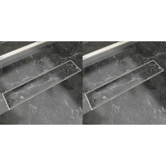 vidaXL lige bruseafløb 2 stk. 530 x 140 mm rustfrit stål