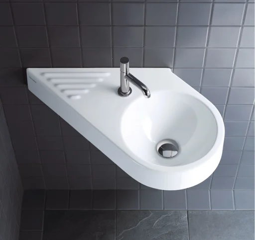 Architec vask 65 cm diagonal model vask i højre side med wonderg