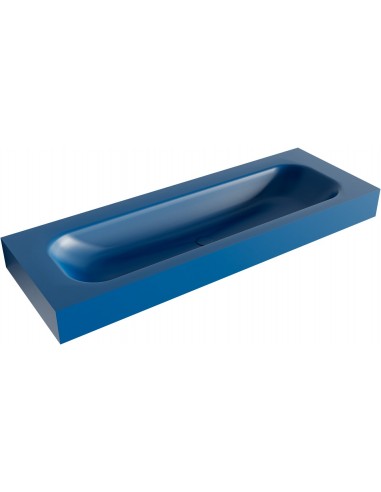 BIG LARGE væghængt håndvask 130 x 46 cm Solid surface - Jeansblå