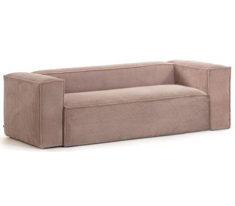 Blok 2-personers sofa i velour ripcurl B210 cm - Pink