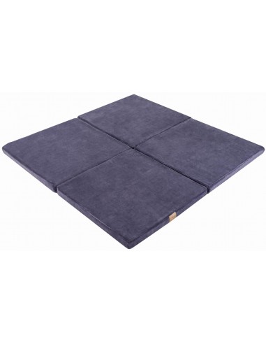 Square legemåtte i velour 120 x 120 cm - Blågrå