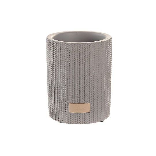 Glas DKD Home Decor Grå Cement (8 x 8 x 10 cm)