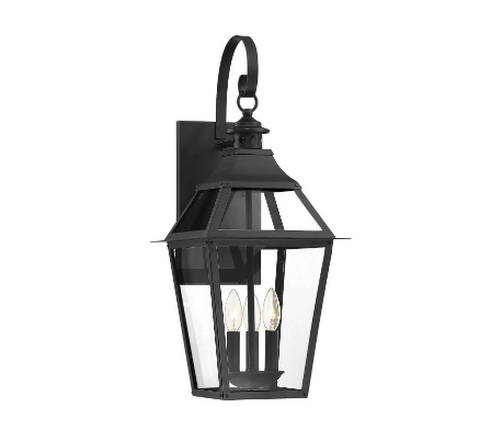 Jackson 3 Væglampe H65 cm - Mat sort/Klar