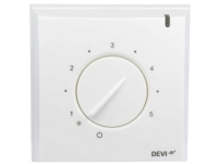 Devireg 130 termostat, 1-pol m. gulvføler, temp. indst. fra (0) 1 til 6 (5°C til 45°C)