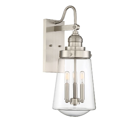 Macauley 3 Væglampe H60 cm - Satineret nikkel/Klar