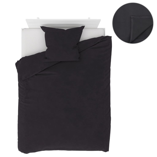 vidaXL sengesæt 4 dele 155 x 200/80 x 80 cm fleece antracitgrå