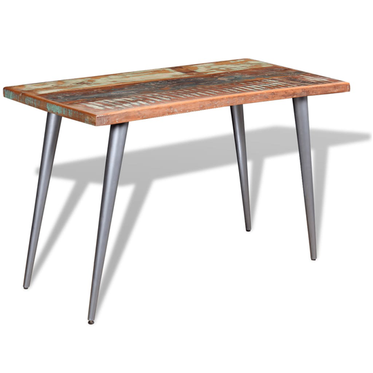 vidaXL spisebord 120x60x76 cm massivt genbrugstræ