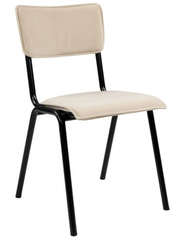Cas spisebordsstol i metal og velour H82 cm - Sort/Champagne
