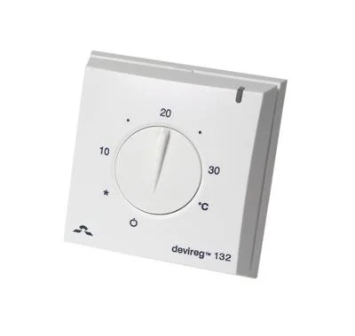 DEVIreg 132 Termostat med ledningsføler og rumføler, Hvid