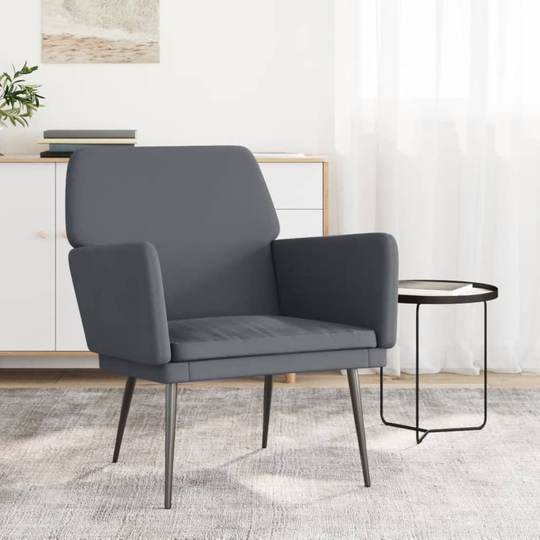 vidaXL lænestol 62x79x79 cm velour mørkegrå