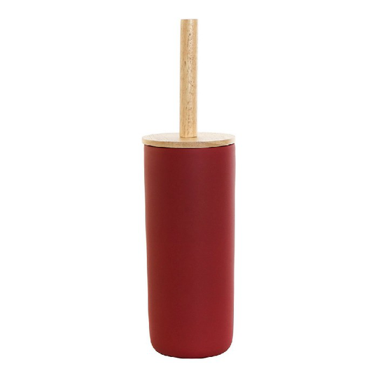 Toiletbørste DKD Home Decor Rød Bambus Stentøj (11.5 x 11.5 x 39 cm)