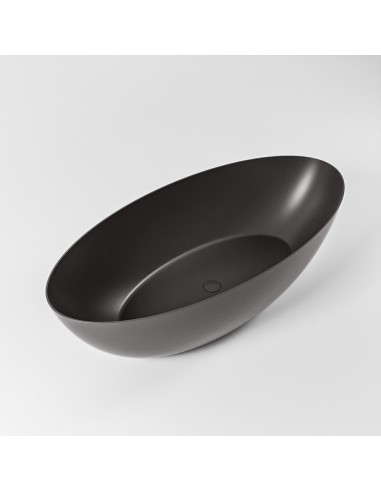 FLOAT fritstående badekar 170 x 80 cm Solid surface - Mørkegrå
