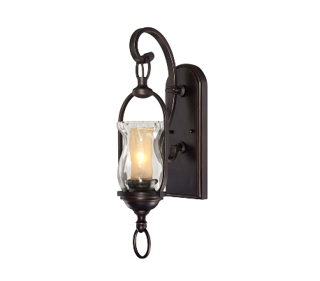 Shadwell 1 Væglampe H54 cm - Antik bronze/Klar/Rav
