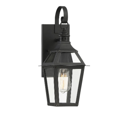 Jackson 1 Væglampe H44 cm - Mat sort/Klar