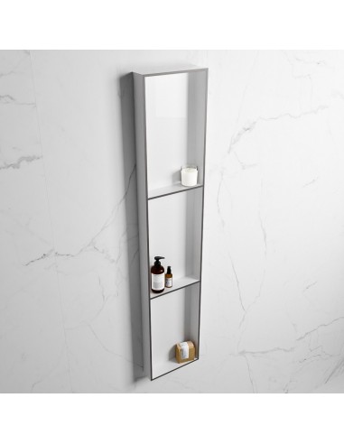 EASY hylde til badeværelset 149,5 x 29,5 cm Solid surface - Talkum/Mørkegrå