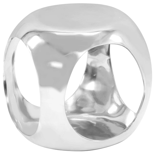 vidaXL sidebord i støbt aluminium 35 x 35 x 35 cm sølvfarvet