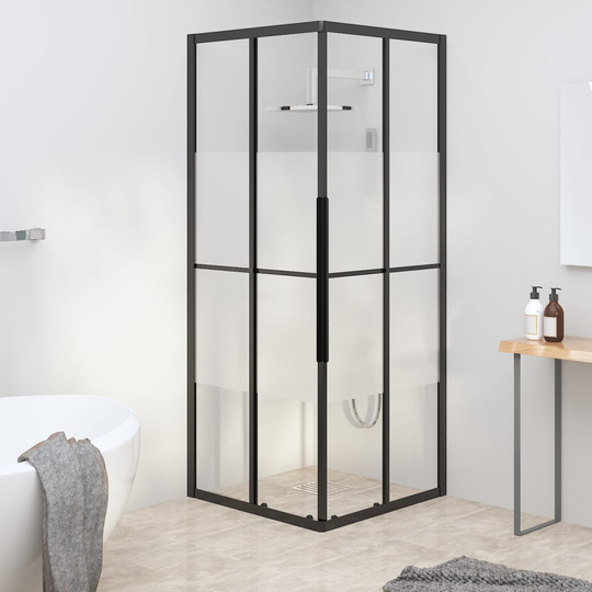 vidaXL brusekabine 70x70x180 cm halvmatteret sikkerhedsglas