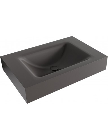 CLOUD væghængt håndvask 70 x 46 cm Solid surface - Mørkegrå