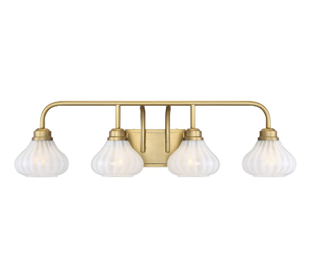 Darlington 4 Badeværelseslampe B86 cm - Varm messing/Opalhvid