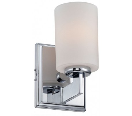 Taylor Badeværelseslampe i stål og glas H19,5 cm 1 x G9 LED - Poleret krom/Hvid