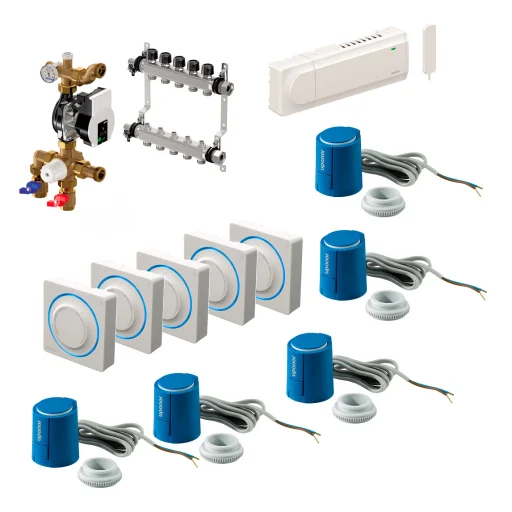 Uponor Smatrix Wave Pulse komplet trådløs gulvvarmestyring inkl. pumpe - 4 kredse