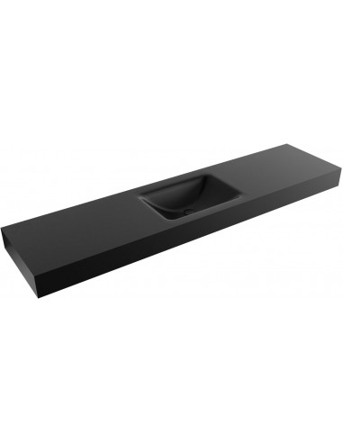 CLOUD væghængt håndvask 190 x 46 cm Solid surface - Sort