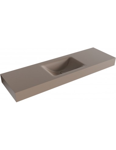 CLOUD væghængt håndvask 150 x 46 cm Solid surface - Røg