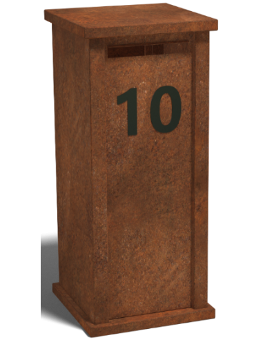 Arizona S postkasse H100 x B40 cm i corten stål