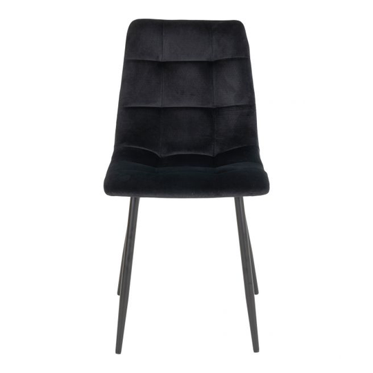 Spisebordsstol i sort velour med sorte ben HN1207 - 1001196