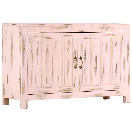 vidaXL skænk 110 x 35 x 70 cm massivt mangotræ lyserød