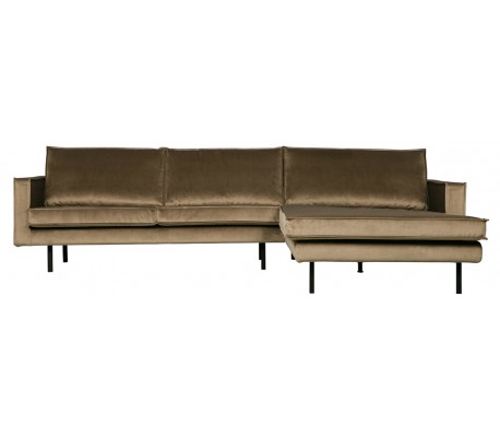 Rodeo Sofa med højrevendt chaiselong i velour 300 x 155 cm - Taupe