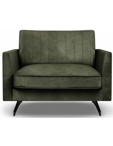 Camille lænestol i velour B105 cm - Sort/Grøn