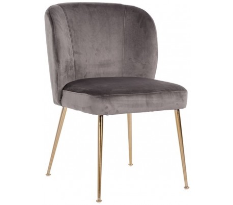 Cannon spisebordsstol i velour H84 cm - Børstet guld/Stengrå