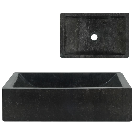 vidaXL håndvask 45 x 30 x 12 cm marmor sort