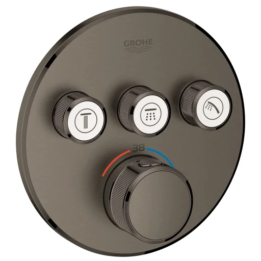 Grohe Grohtherm SmartControl indbygningsbatteri, 3 udtag, børstet hard graphite